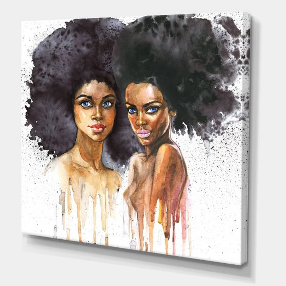 Portrait of Two Afro American Women  Wall Art