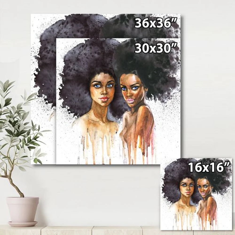 Portrait of Two Afro American Women  Wall Art