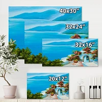 House Near The Sea Colorful Flowers I  Wall Art