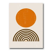 Minimal Orange Sun and Rainbow I Wall Art