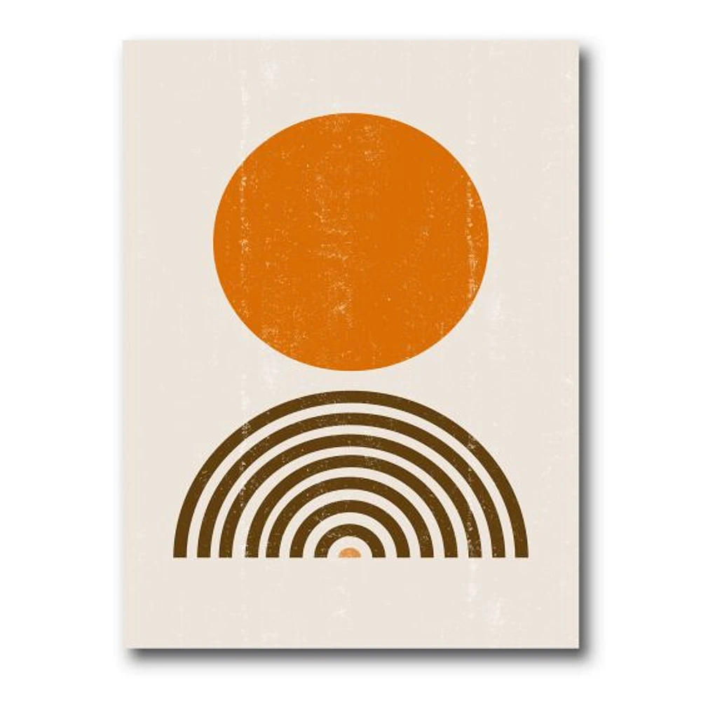 Toile « Minimal Orange Sun and Rainbow I »