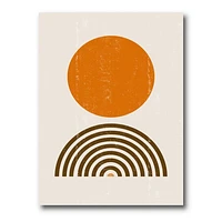 Toile « Minimal Orange Sun and Rainbow I »