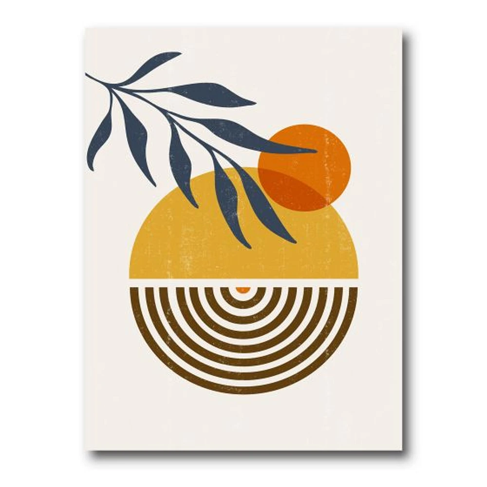 Botanical Minimalist Leaf with Abstract Shapes IV Wall Art