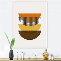 Abstract Geometric Moon Earth Tones  Wall Art