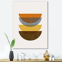 Abstract Geometric Moon Earth Tones  Wall Art