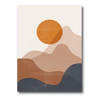 Red Moon Earth Toned Mountains II Wall Art