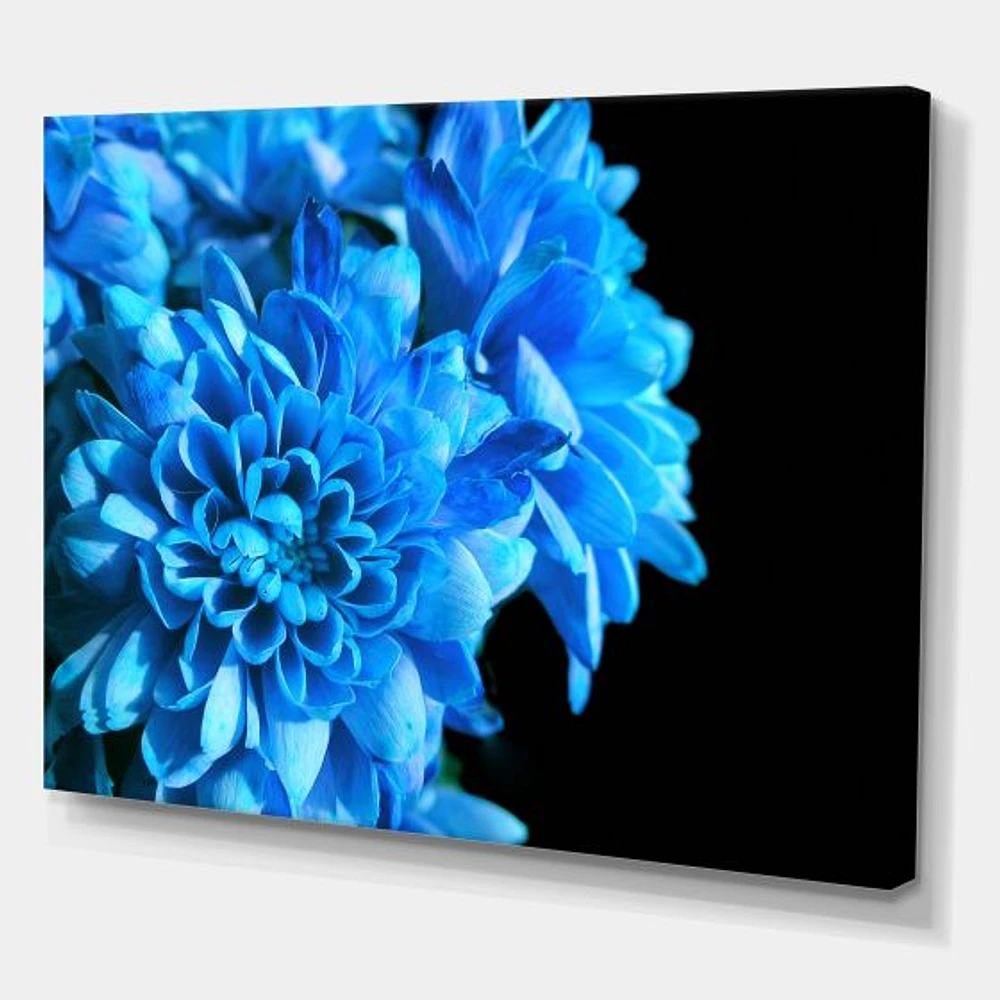 Detail of Blue Flowers on Black I  Wall Art