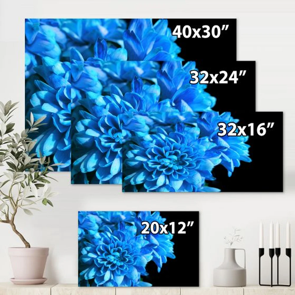 Detail of Blue Flowers on Black I  Wall Art