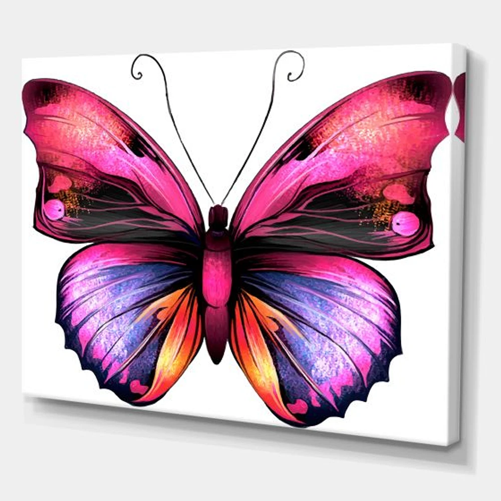 Toile « Bright Pink Butterfly Portrait