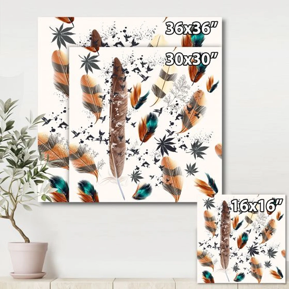 Multicolored Feather Pattern  Wall Art