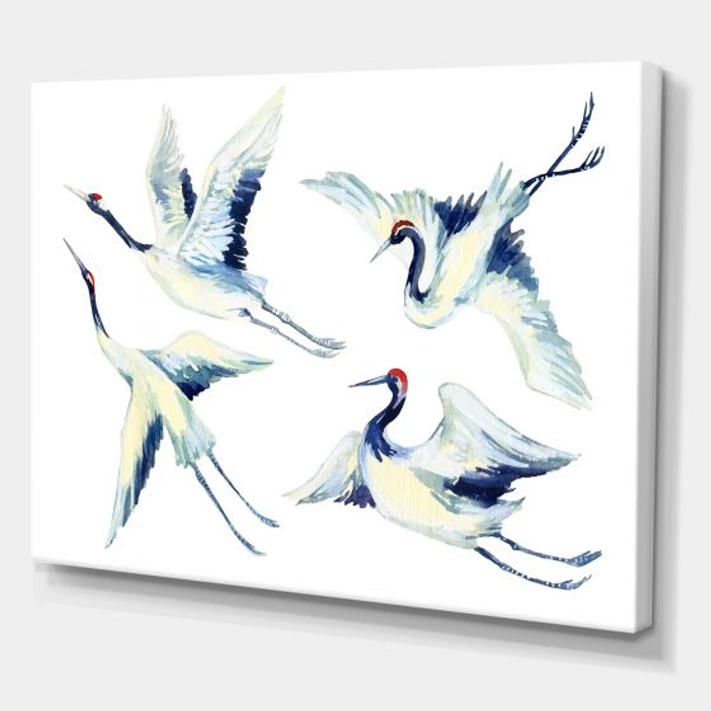 Asian Crane Bird Impression  Wall Art