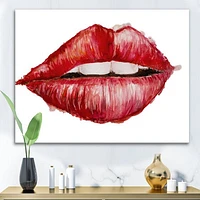 Valentines Day Red Woman Lips  Wall Art