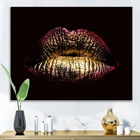 Toile « Sexy Golden Metallized Female Lips IV