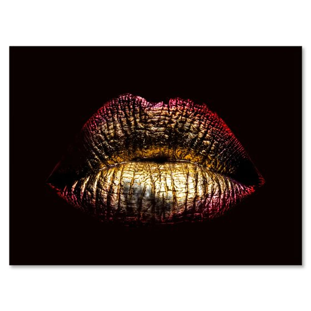 Toile « Sexy Golden Metallized Female Lips IV