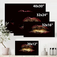 Sexy Golden Metallized Female Lips IV  Wall Art