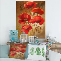 Toile « Red Blossoming Poppies IV »