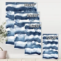 Abstract Classic Blue Waves  Wall Art