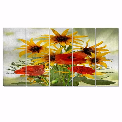 SunFlowers and Poppies The Wild Canvas Wall Art Print