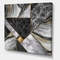 Marble Granite Agate with Touches of Gold  Canvas Wall Art Print