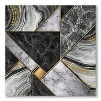 Marble Granite Agate with Touches of Gold  Canvas Wall Art Print