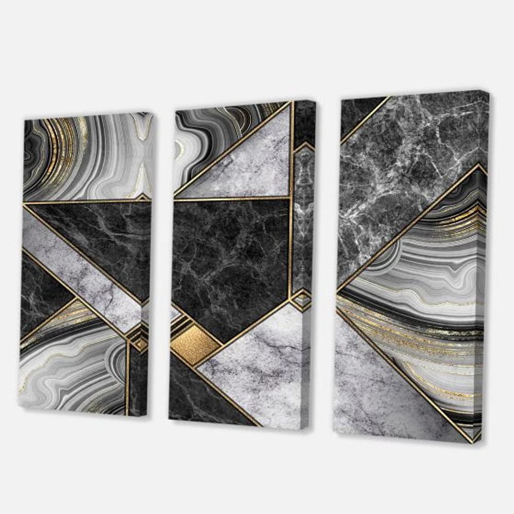 Marble Granite Agate with Touches of Gold  Canvas Wall Art Print