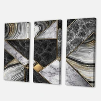 Marble Granite Agate with Touches of Gold  Canvas Wall Art Print