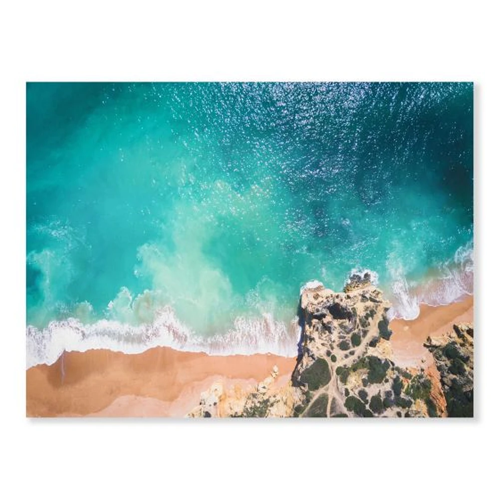 Turquoise Waves Breaking At The Sandy Beach I  Canvas Wall Art Print