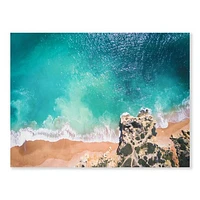 Turquoise Waves Breaking At The Sandy Beach I  Canvas Wall Art Print