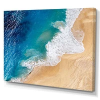 Turquoise Waves Breaking At The Sandy Beach III  Canvas Wall Art Print