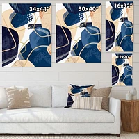 Toile imprimée « Minimalistic Blue & Earth Tone Organic Shapes II »