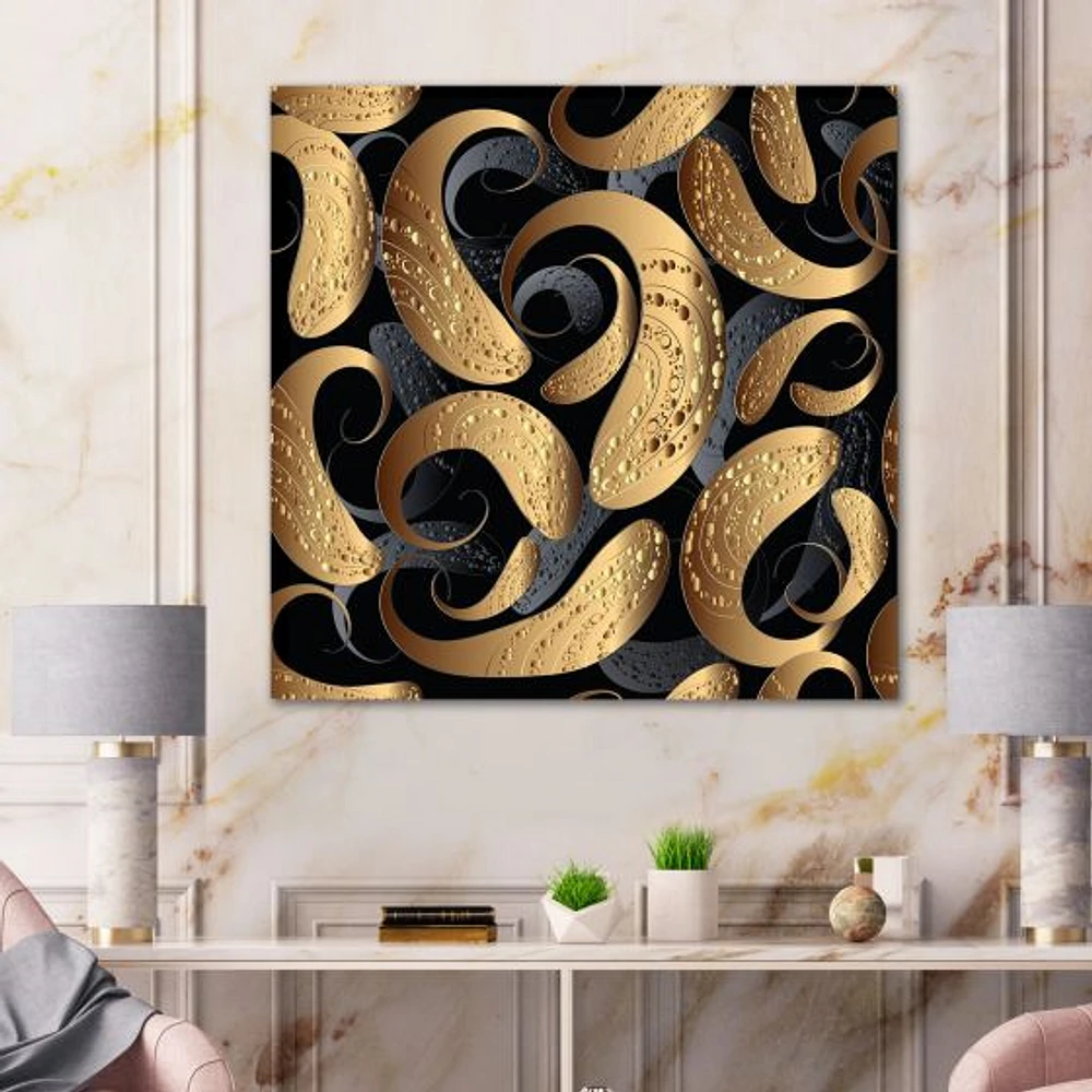 Modern Abstract Paisley  Canvas Wall Art Print