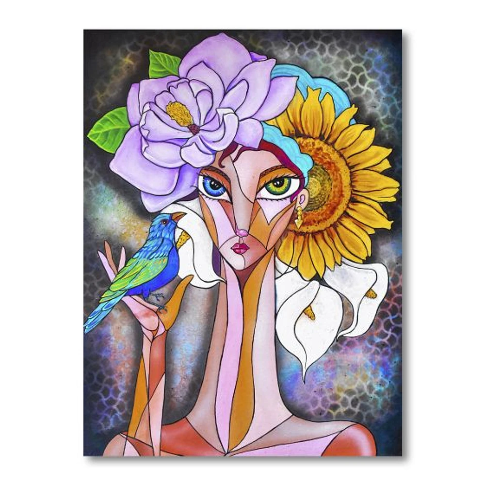 Cubist Girl Portrait Canvas Wall Art Print