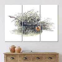 Old Garden Trolley Full of Cut Branches Canvas Wall Art Print