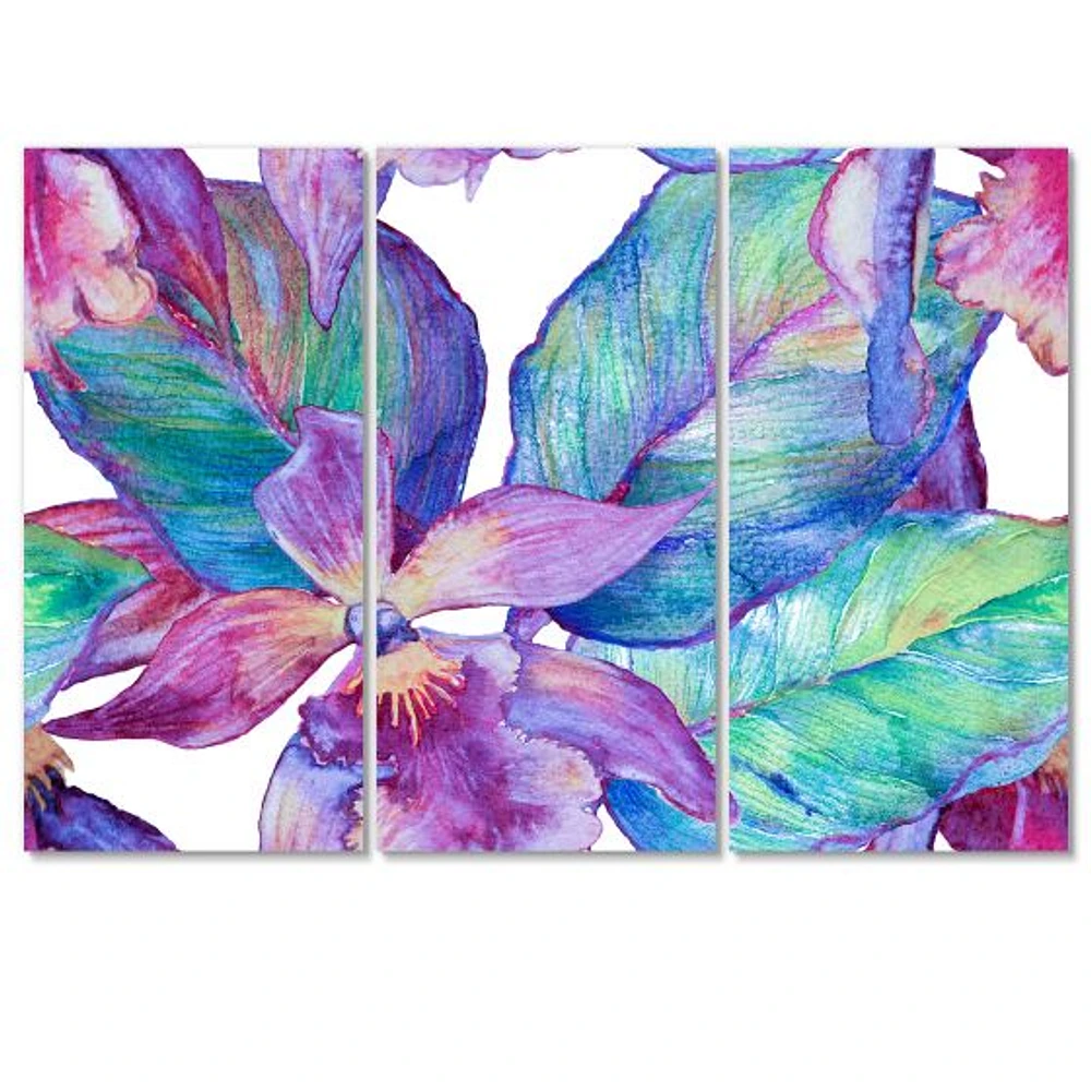 Orchid Seamless Pattern 3 Canvas Wall Art Print