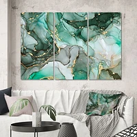 Toile imprimée « Green Luxury Abstract Fluid Art III » rectangulaire