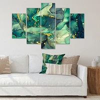 Green Luxury Abstract Art IV Canvas Wall Print