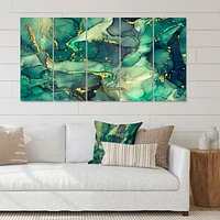 Toile imprimée « Luxury Abstract Fluid Art IV » verte