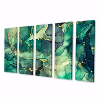 Toile imprimée « Luxury Abstract Fluid Art IV » verte