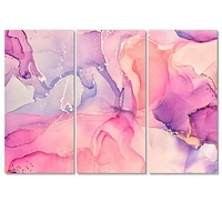 Pink and Purple Abstract Marble Texture I Canvas Wall Art Print