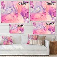 Pink and Purple Abstract Marble Texture I  Canvas Wall Art Print