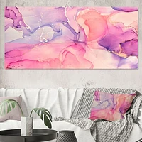 Pink and Purple Abstract Marble Texture I  Canvas Wall Art Print