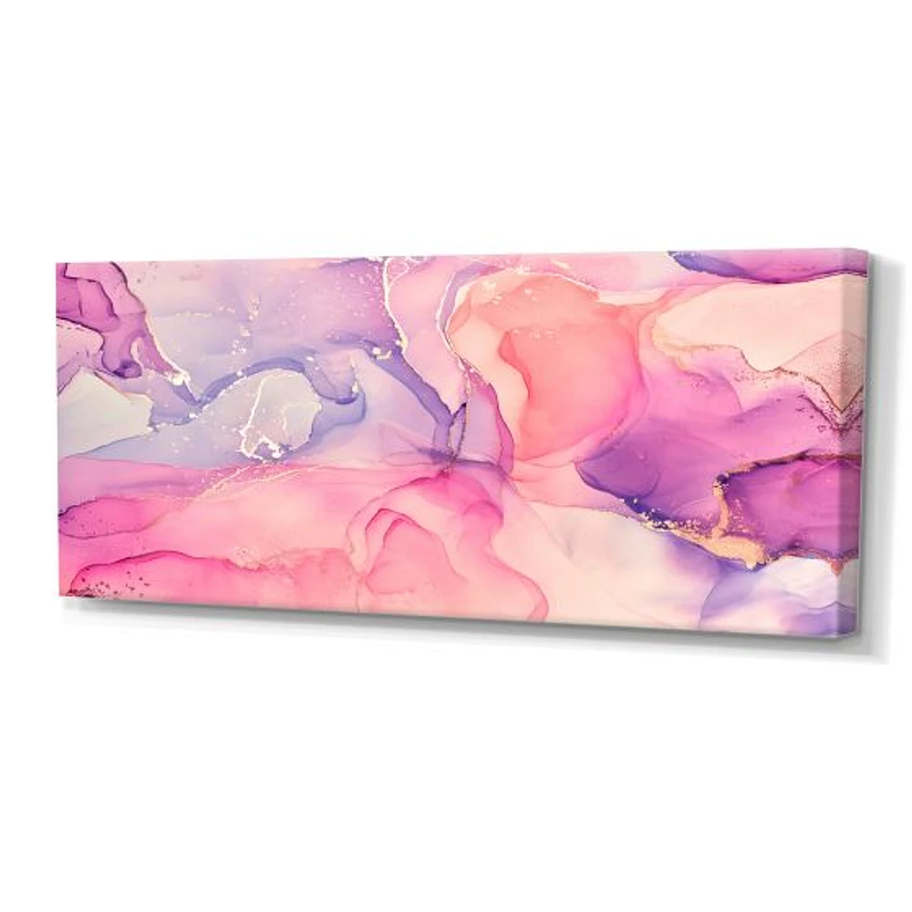 Pink and Purple Abstract Marble Texture I  Canvas Wall Art Print