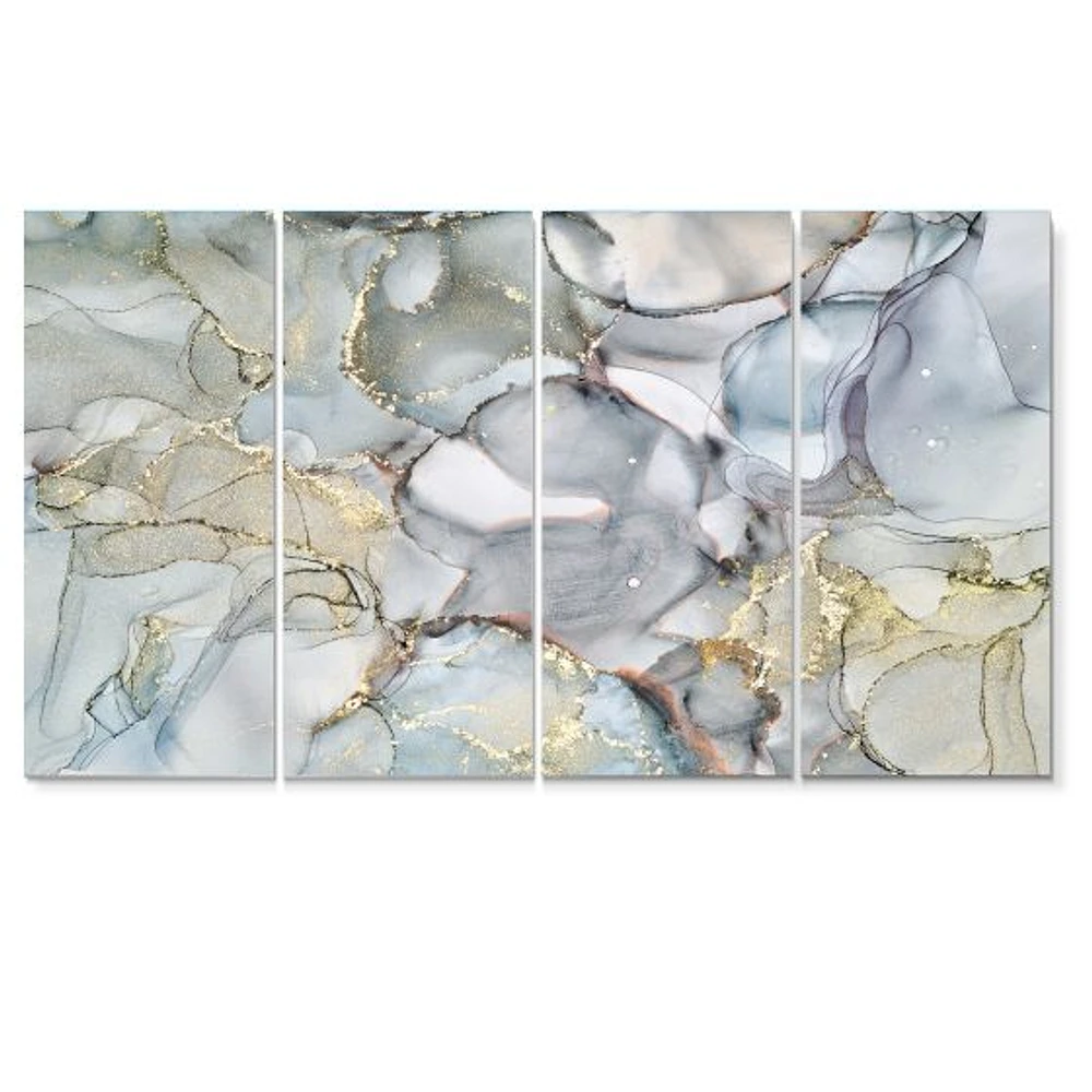 Grey Tender and Dreamy Wallpaper VII Canvas Wall Art Print Panels