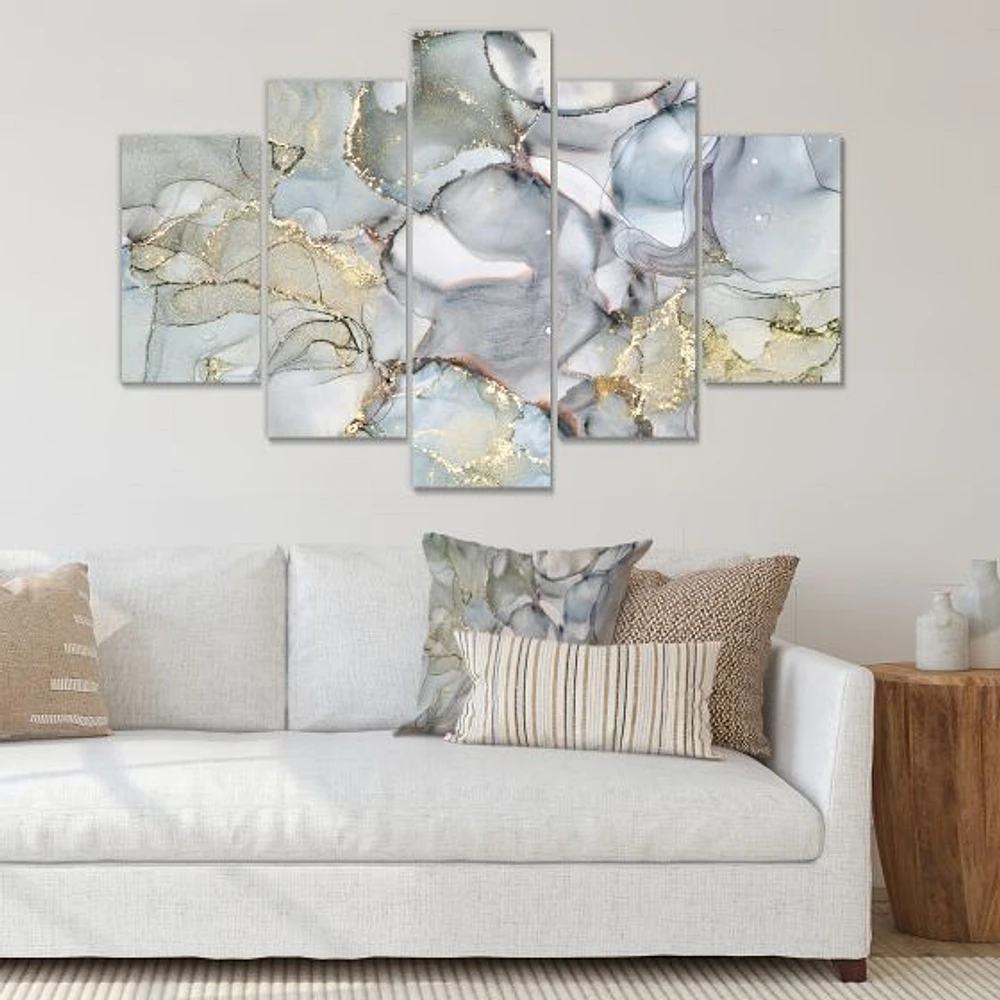 Grey Tender and Dreamy Wallpaper VII Canvas Wall Art Print Panels