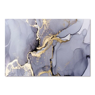 Toile imprimée « Closeup of Black and Golden Abstract Marble Texture