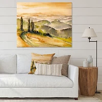 Landscape with Vineyards  Canvas Wall Art Print