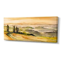 Landscape with Vineyards  Canvas Wall Art Print