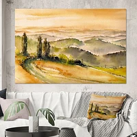 Landscape with Vineyards  Canvas Wall Art Print