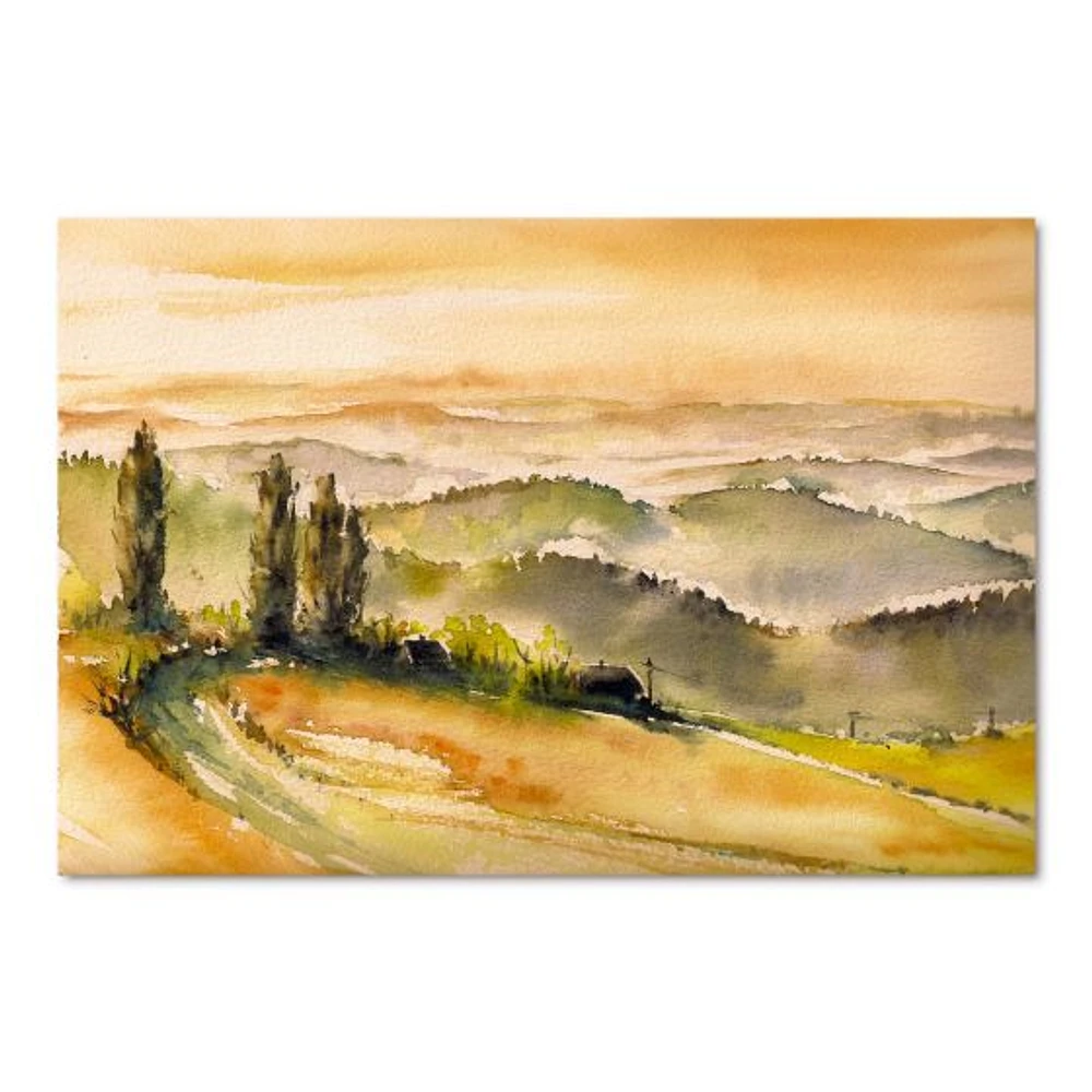 Landscape with Vineyards  Canvas Wall Art Print