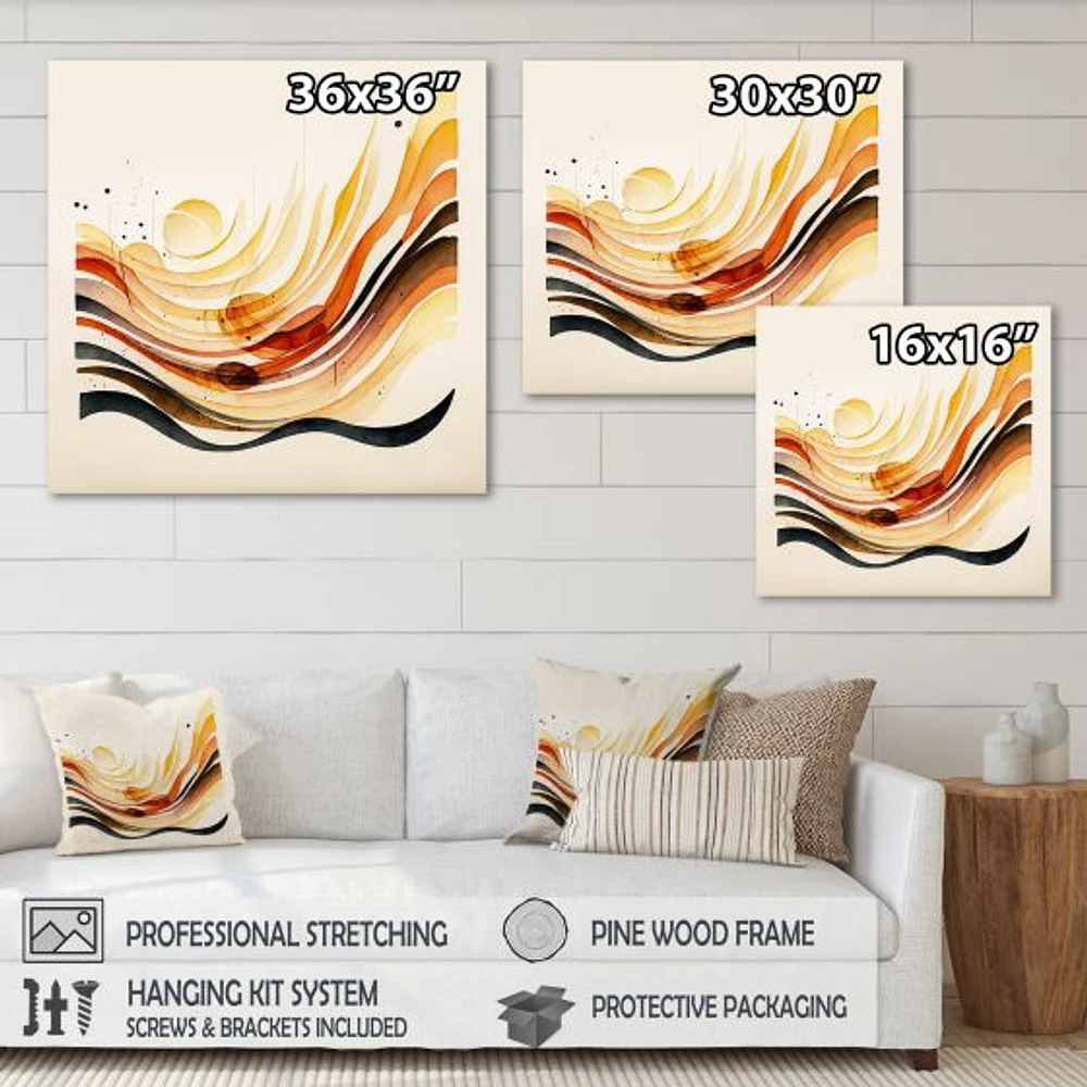 Burnt Orange Waves Abstract IV Wall Art